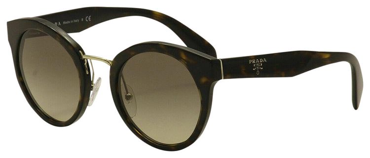 Prada Round Frame Acetate Sunglasses Brown