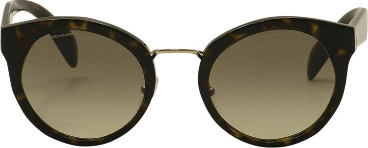 Prada Round Frame Acetate Sunglasses 'Brown'