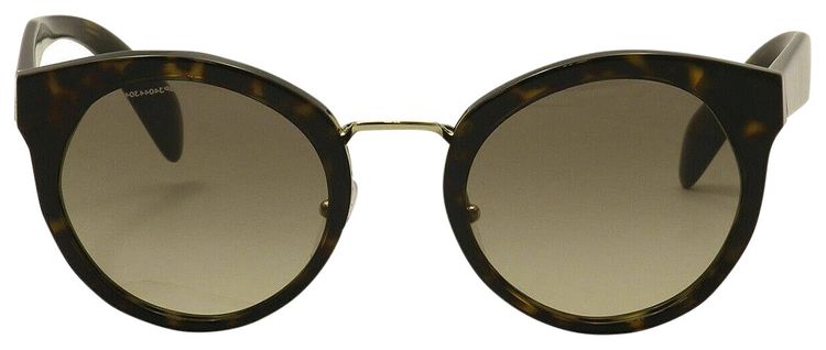 Prada Round Frame Acetate Sunglasses Brown