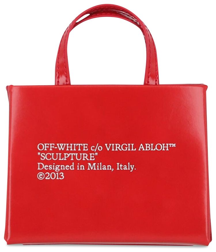 Off White Baby Box Leather Tote Red