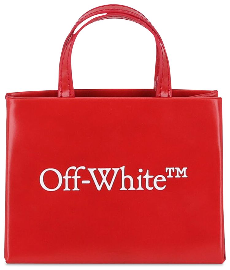 Off White Baby Box Leather Tote Red