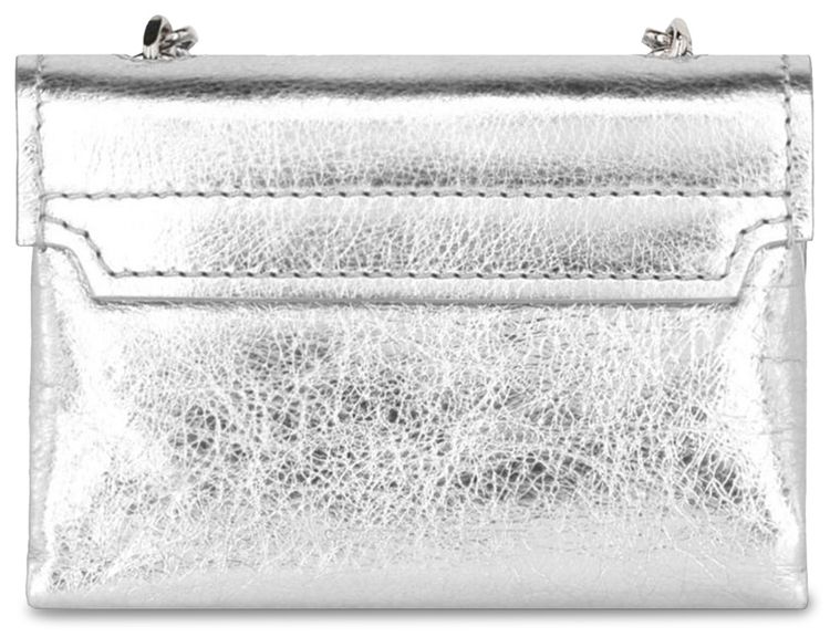 Off White Small Laminate Metallic Shoulder Bag Silver