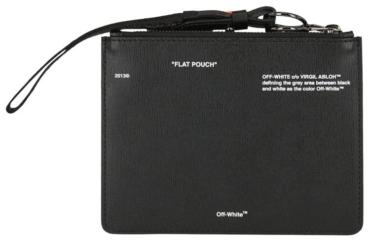 Off White OFF Logo Leather Pouch Black