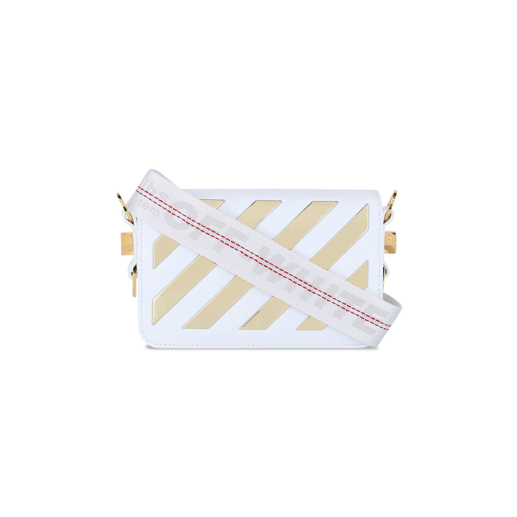 Buy Off White Mini Diagonal Metallic Flap Bag White NA038S20 LEA00 30176 GOAT