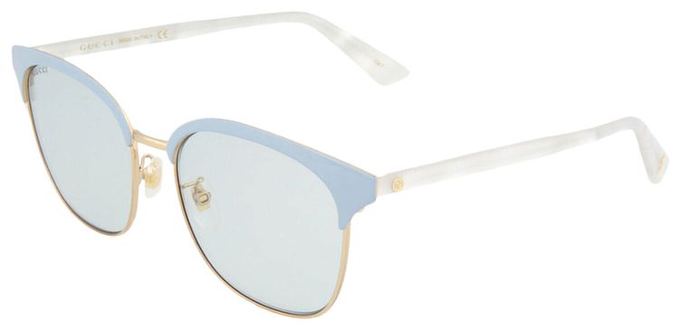 Gucci Round Frame Metal Sunglasses Blue