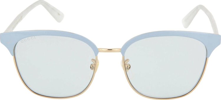 Gucci Round Frame Metal Sunglasses 'Blue'
