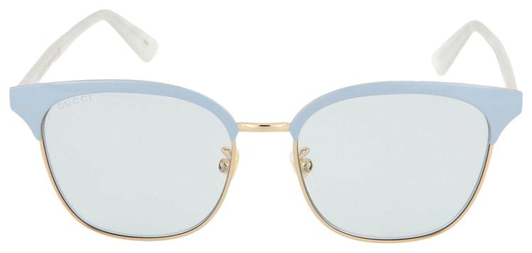 Gucci Round Frame Metal Sunglasses 'Blue'