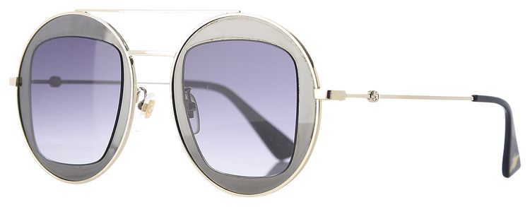Gucci Aviator Style Metal Sunglasses Grey