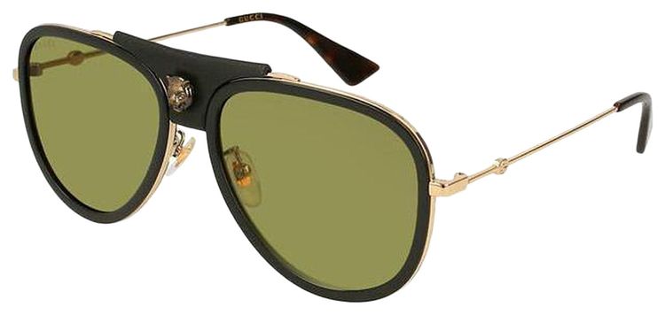 Gucci Aviator Style Metal Sunglasses Gold