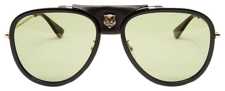 Gucci Aviator Style Metal Sunglasses Gold