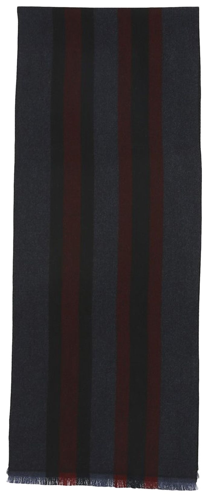 Gucci Striped Wool And Silk Scarf Blue