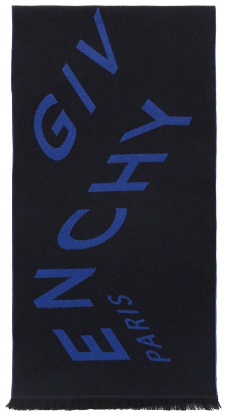 Givenchy Chevron Logo Scarf Blue