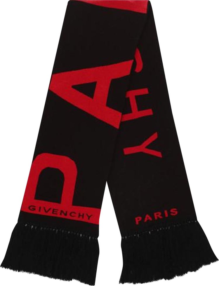 Givenchy Logo Fringe Football Scarf 'Black'
