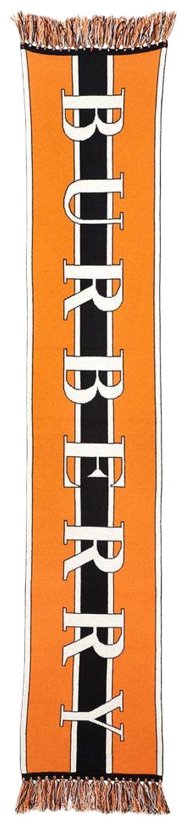 Burberry Logo Football Cashmere Scarf Orange