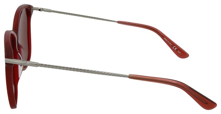 Bottega Veneta Square Frame Metal Sunglasses Red