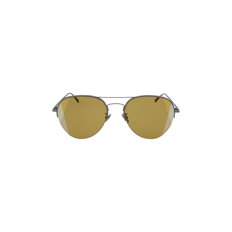 Bottega Veneta Aviator Style Metal Sunglasses Silver