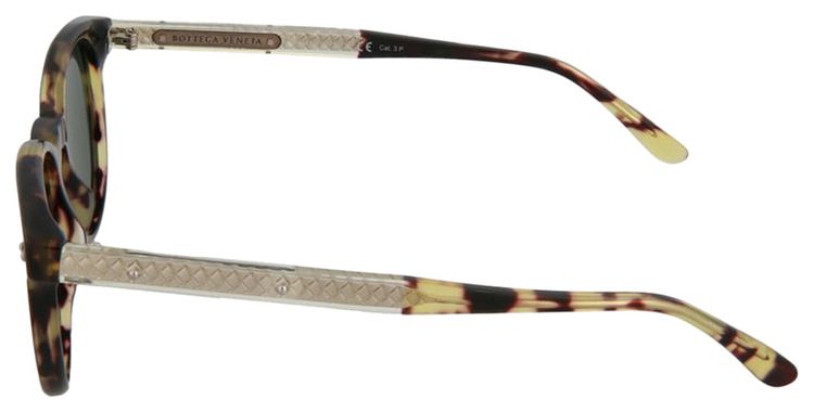 Bottega Veneta Round Frame Acetate Sunglasses Brown
