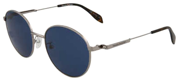 Alexander McQueen Round Frame Metal Sunglasses Silver