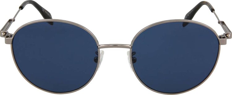 Alexander McQueen Round Frame Metal Sunglasses 'Silver'