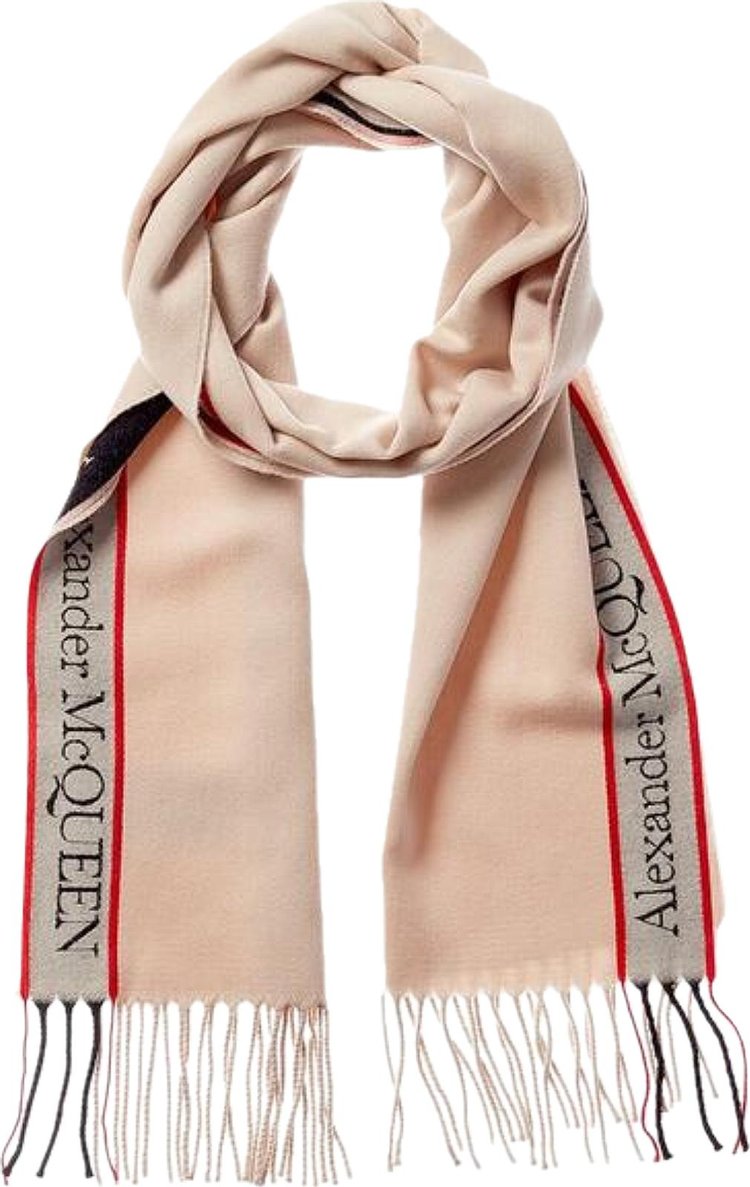 Alexander McQueen Selvedge Wool Scarf Pink