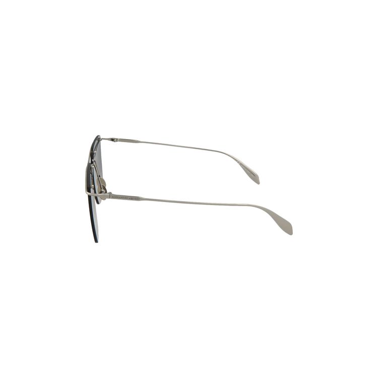 Alexander McQueen Square Frame Metal Sunglasses Silver