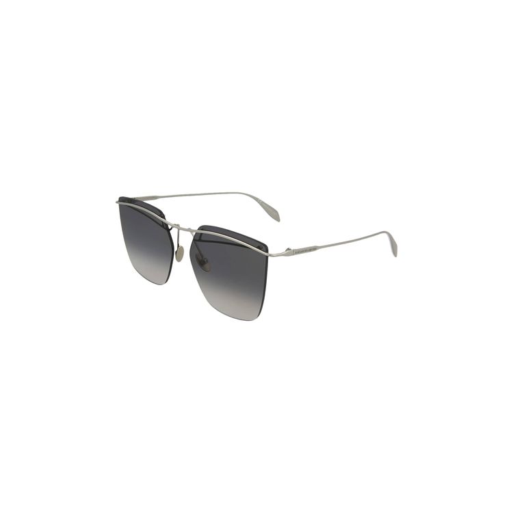 Alexander McQueen Square Frame Metal Sunglasses Silver