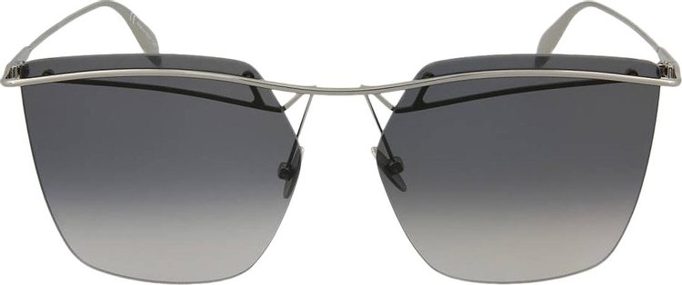 Alexander McQueen Square Frame Metal Sunglasses 'Silver'