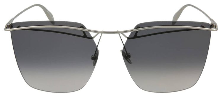 Alexander McQueen Square Frame Metal Sunglasses Silver