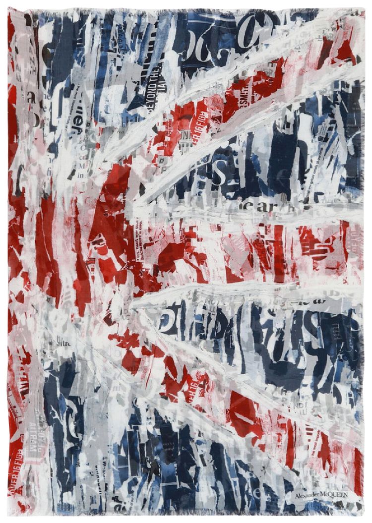 Alexander McQueen Unionjack Scarf Red