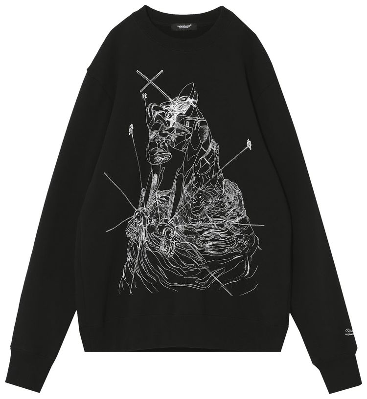 Undercover Evangelion Printing Sweatshirt Black