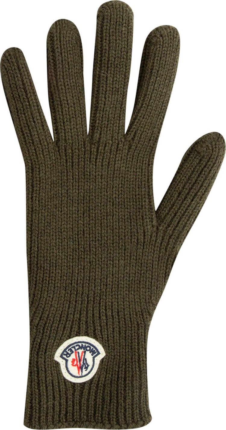 Moncler Logo Gloves 'Olive'