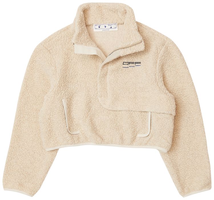 Off White Athletic Teddy Jacket Beige