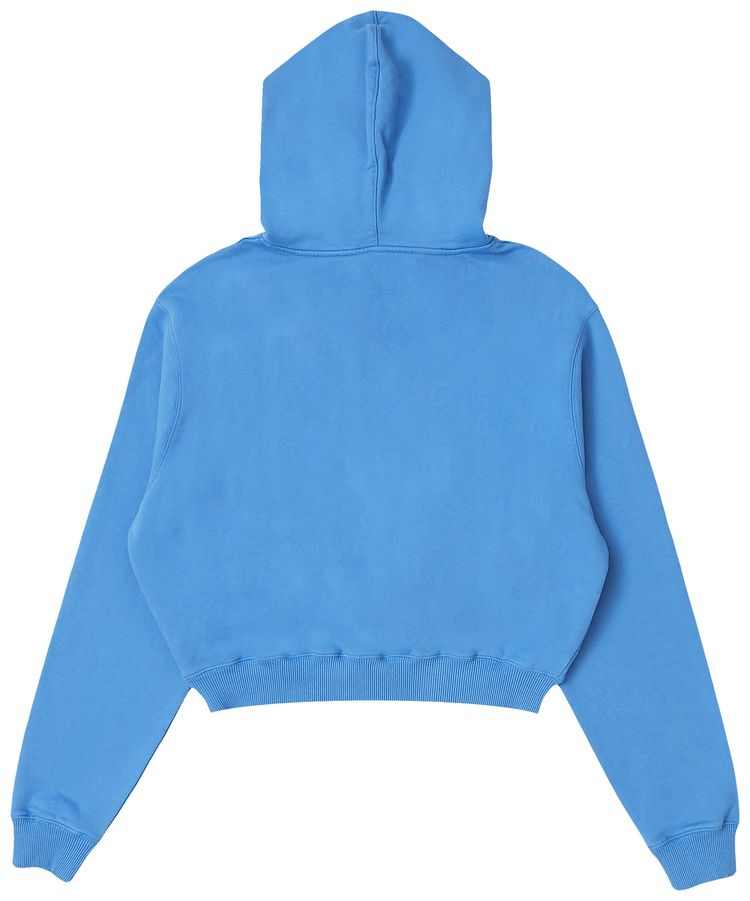 Off White Pen Logo Crop Hoodie Bluewhite