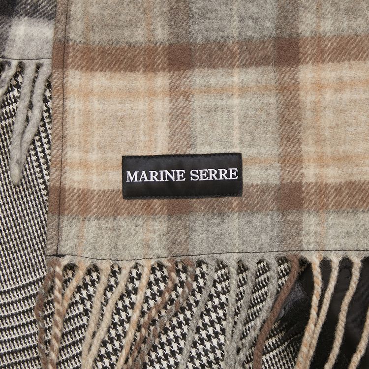 Marine Serre Regenerated Tartan Scarves Hybrid Sweatshirt Shade Of Beige
