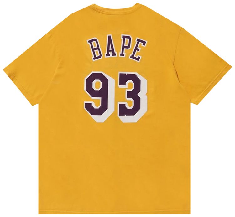 BAPE x Mitchell  Ness Lakers Tee Yellow