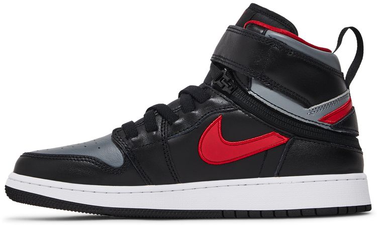 Air Jordan 1 High FlyEase GS Smoke Grey Gym Red