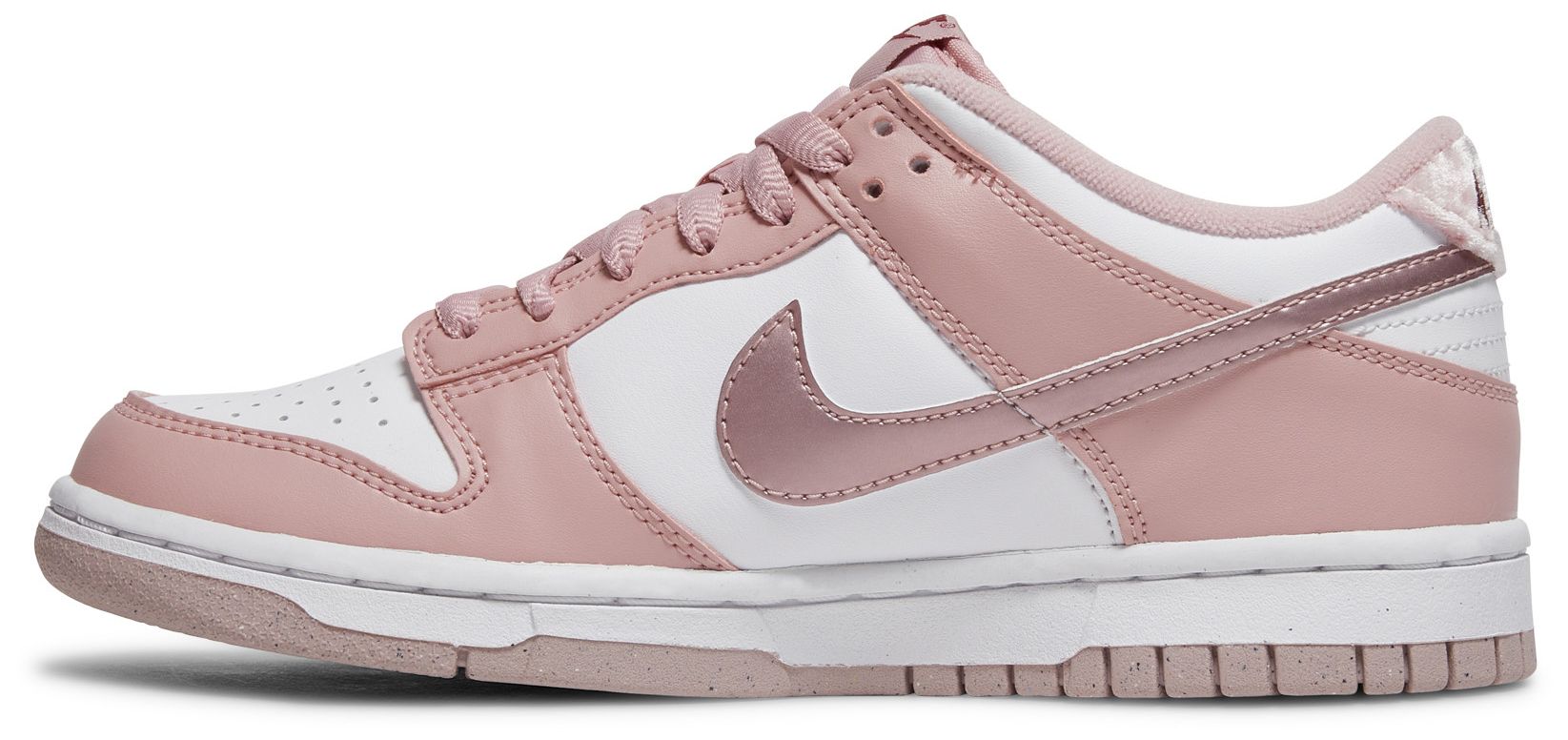pink and grey low dunks