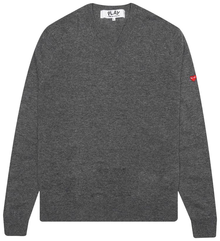Comme des Garcons PLAY Small Heart Sweater Grey