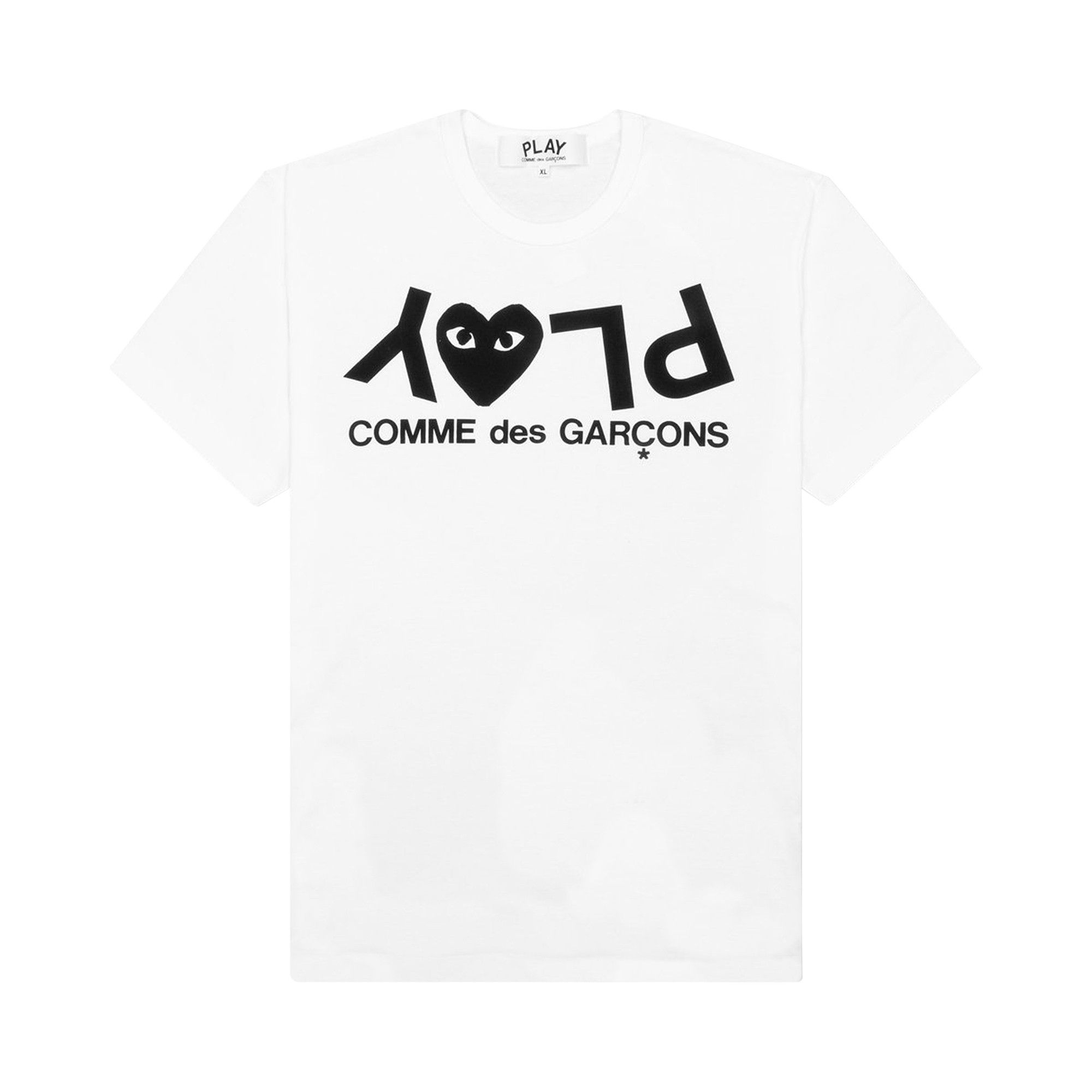 Buy Comme des Gar ons PLAY Inverted Text T Shirt White AZ T068