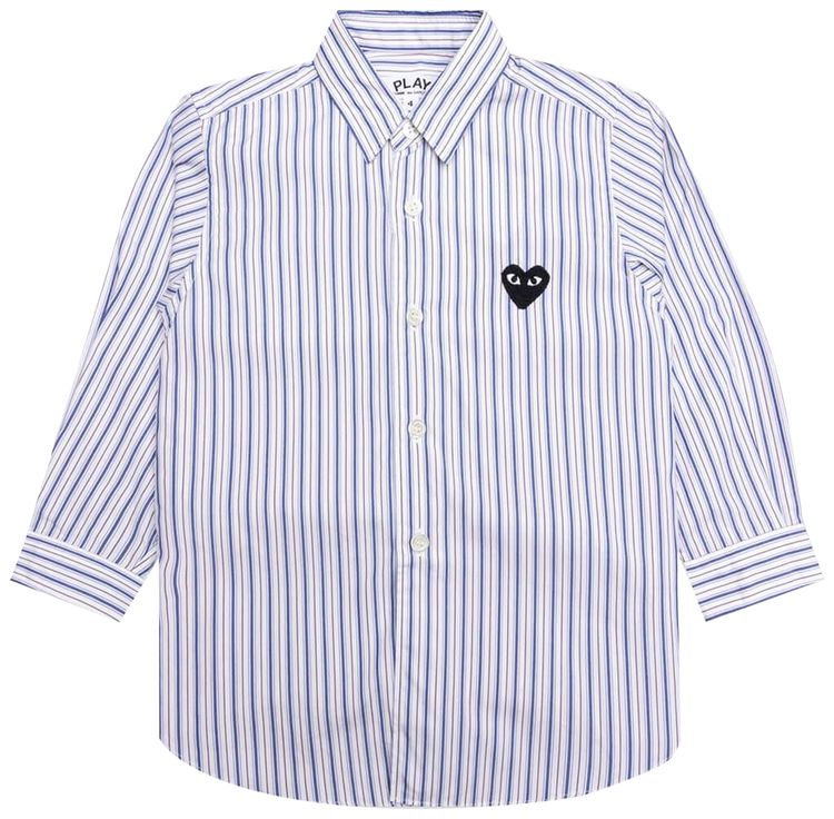 Comme des Garcons PLAY Striped Shirt WhiteBlueBrown