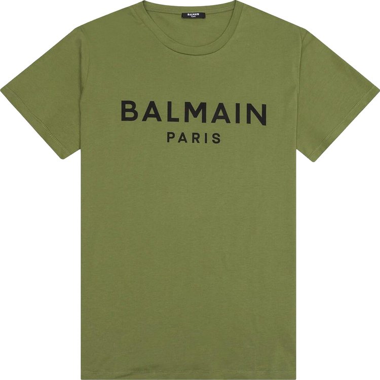 Balmain Printed T-Shirt 'Khaki Fonce/Noir'