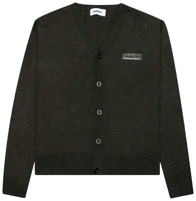 Ambush Logo Cardigan Olivine