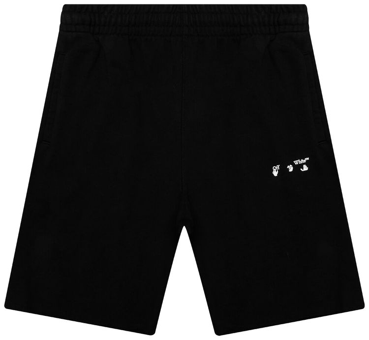 Off White Logo Sweatshorts BlackWhite