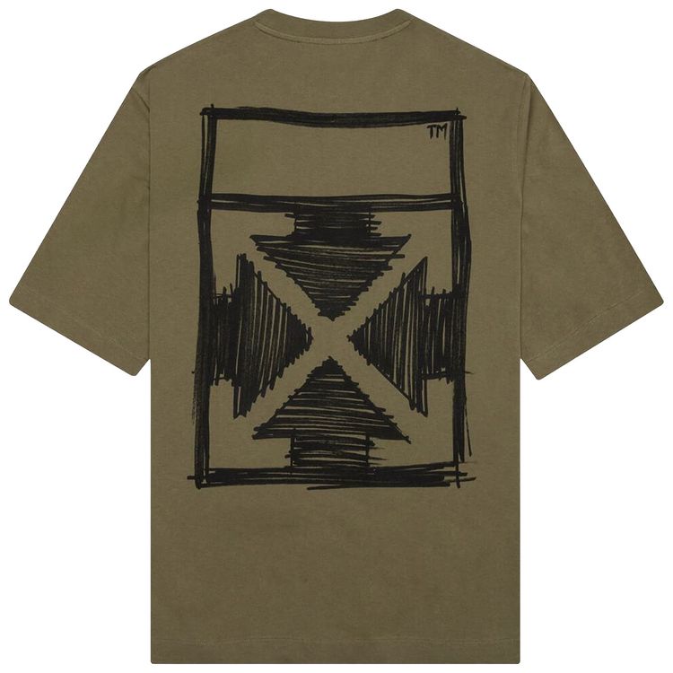 Off White Negative Mark Skate Tee GreenBlack