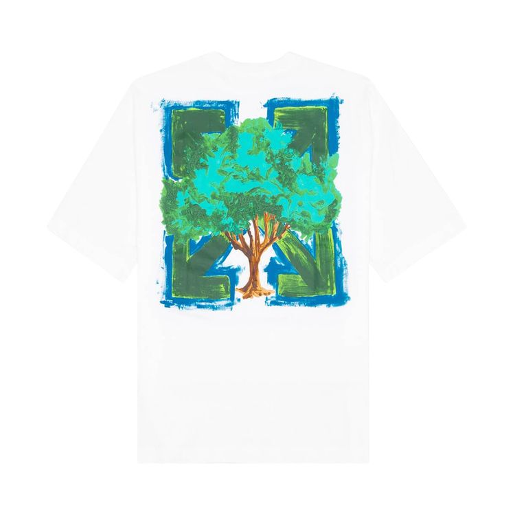 Off White Arrow Tree Over Tee WhiteMulticolor