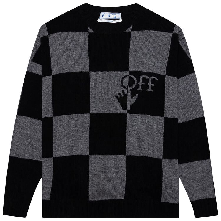 Off-White Check Knit Crewneck 'Black'