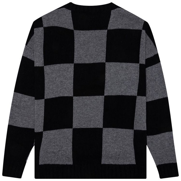 Off White Check Knit Crewneck Black