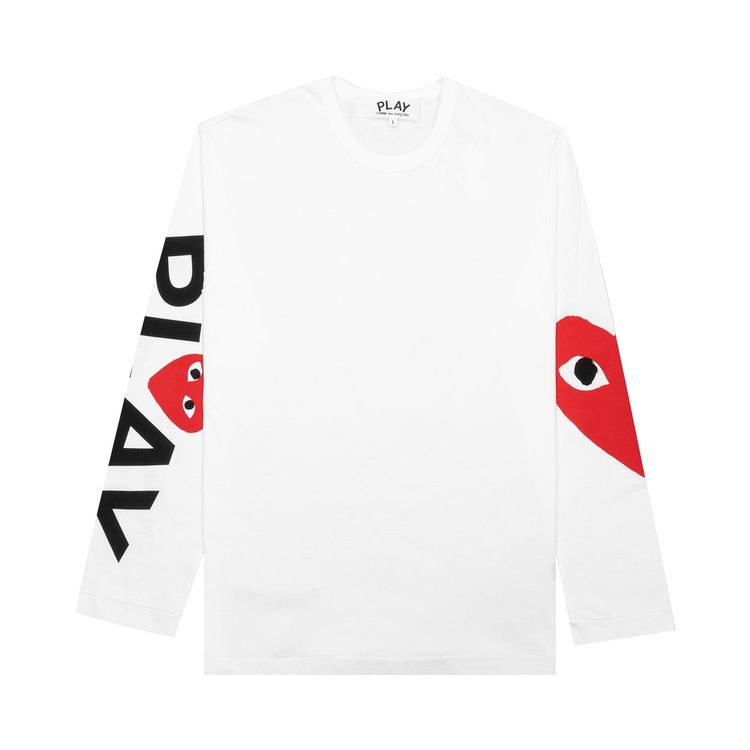 Comme des Garcons PLAY Big Heart Long Sleeve White