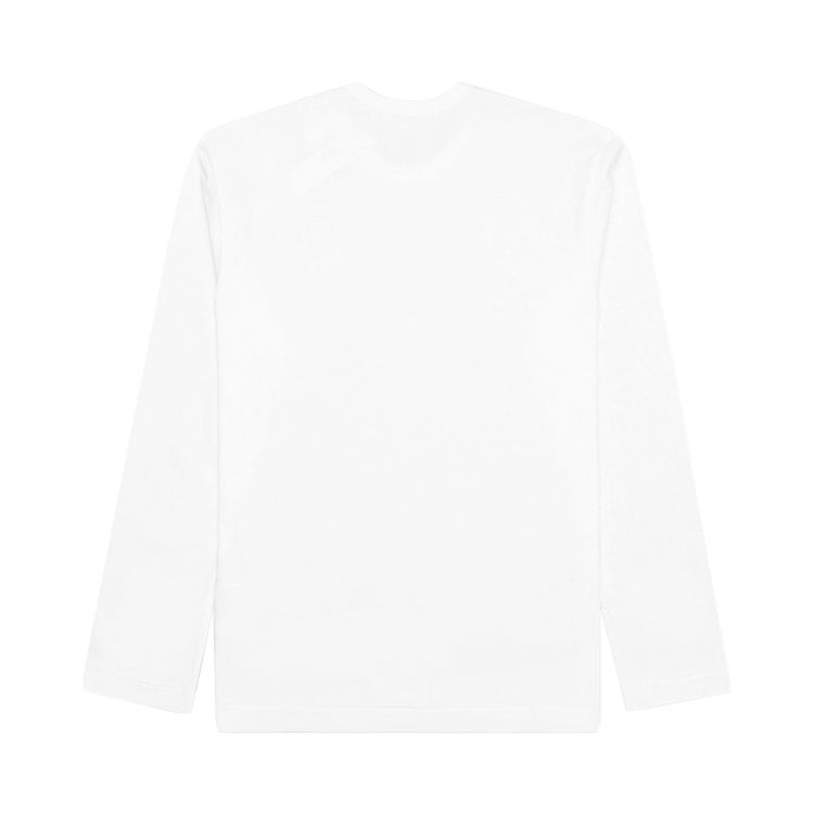 Comme des Garcons PLAY Red Multi Logo Long Sleeve T Shirt White
