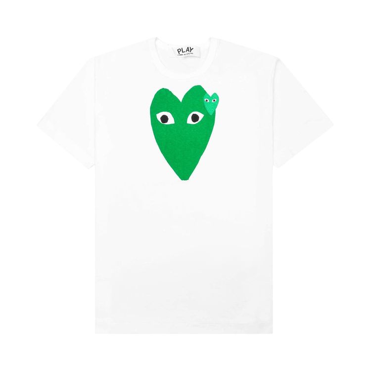 Comme des Garcons PLAY Green Hearts Short Sleeve Tee White